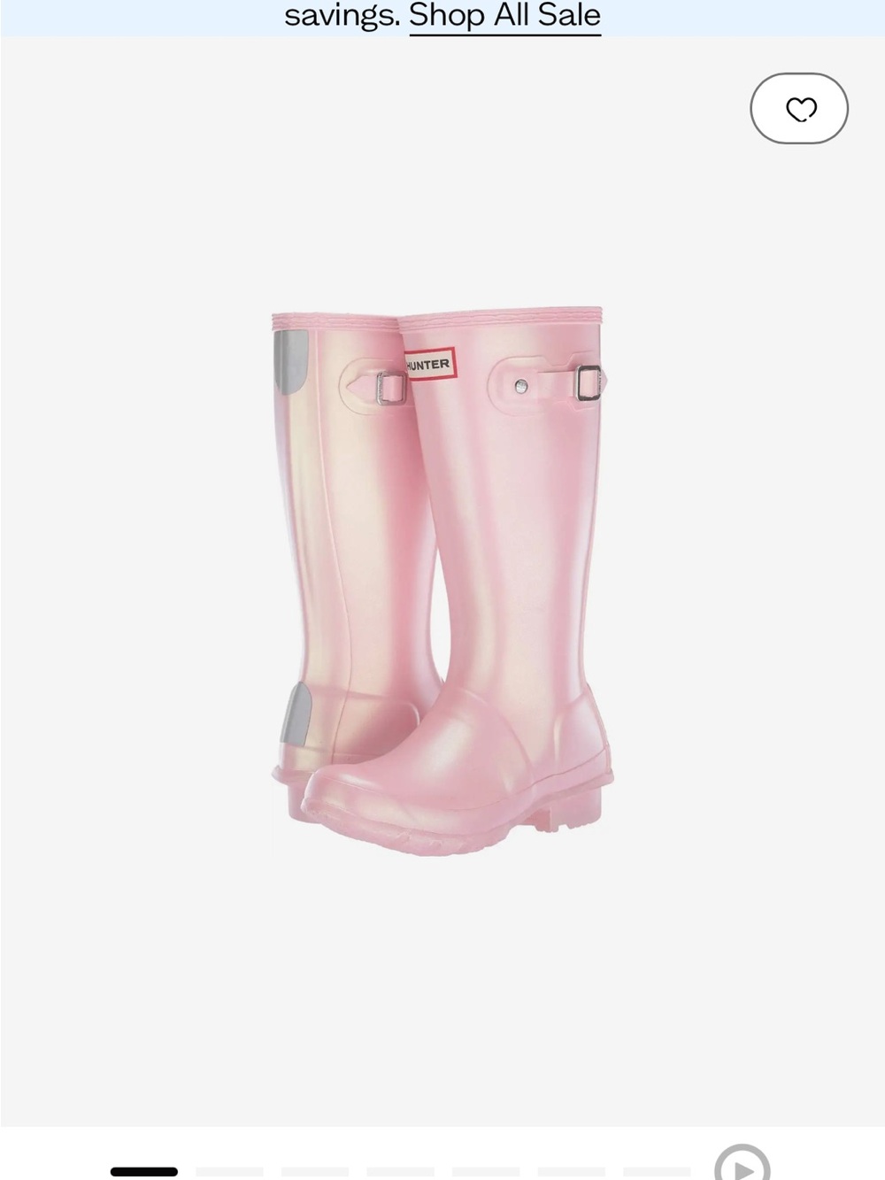 Orig. Hunter Bella Pink Nebula Tall Rubber Rain Boot Kids Girls SZ 2 Preowned